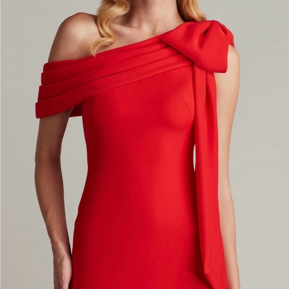 Tadashi Shoji One Shoulder Red floor length Dress